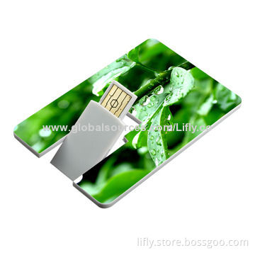 Card-shaped USB drive, full color printing available from 2GB to 64GBNew
